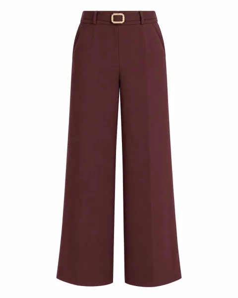 Trend Plum Wine Floor-Length Trousers