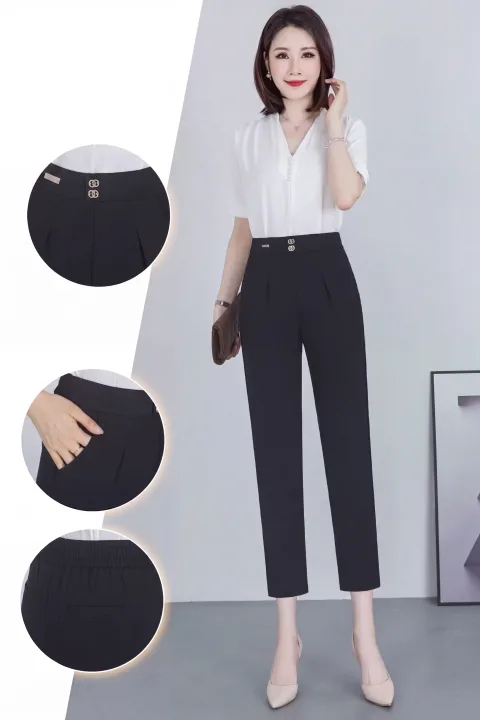 Premium Midnight Black Tailored Trousers