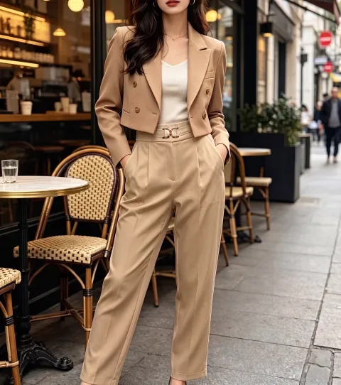 Stylish Ash Grey Tailored Trousers