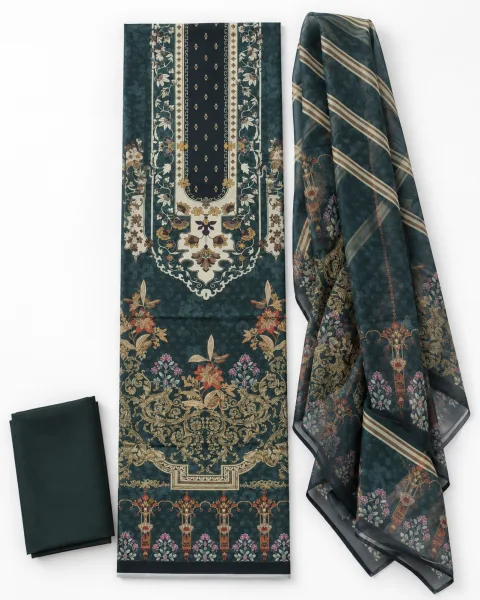 Zam Zam Teal Ornate Medallion Stripe