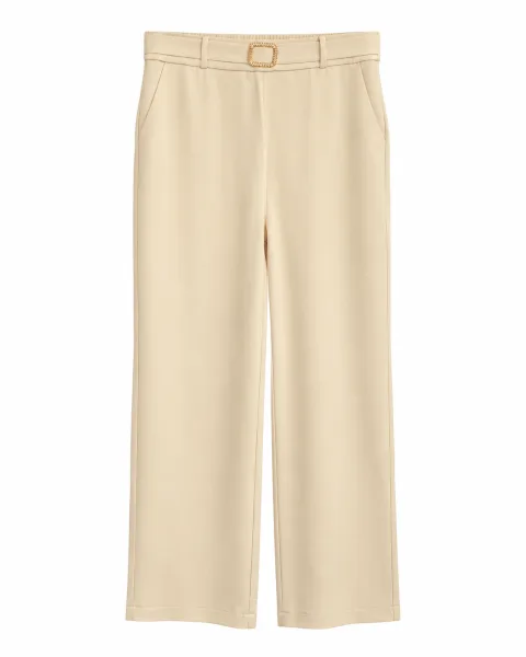 Trend Soft Beige Floor-Length Trousers