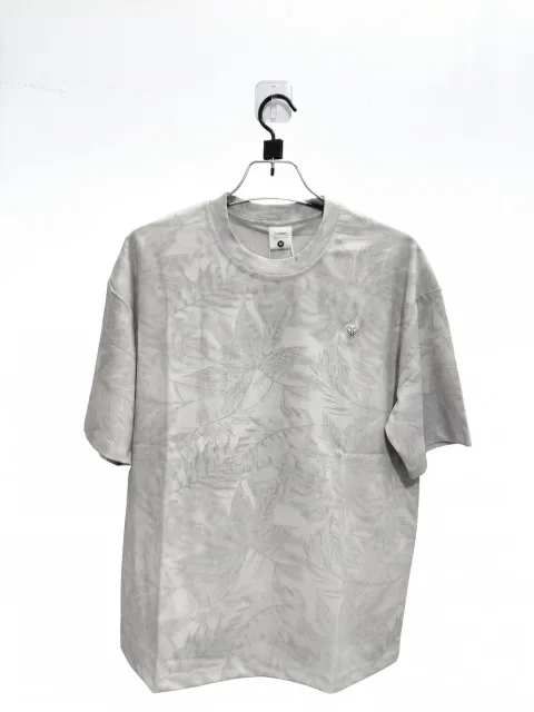 Men's Leaf Print Jacquard T-Shirt - Style 2667