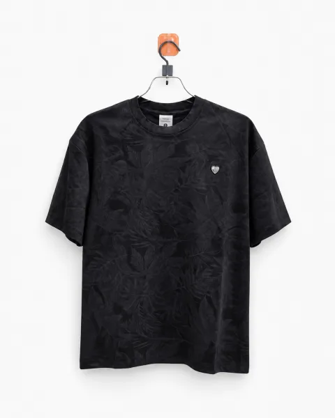 Men's Leaf Print Jacquard T-Shirt - Style 2667 - alternate view