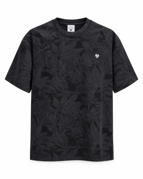 Men's Leaf Print Jacquard T-Shirt - Style 2667 - alternate view