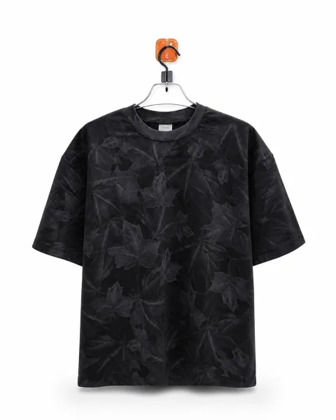 Men's Leaf Print Short Sleeve T-Shirt - Style 2669 - alternate view