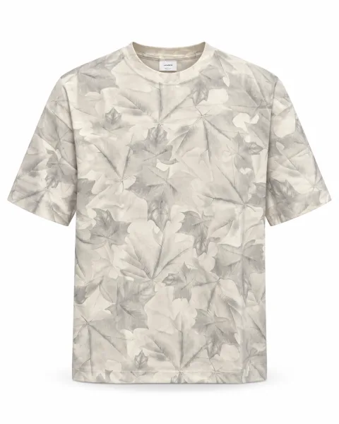 Men's Leaf Print Short Sleeve T-Shirt - Style 2669 - alternate view