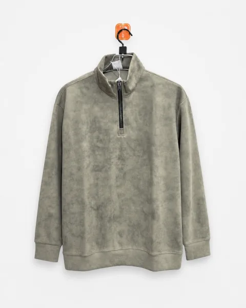 Men's Half-Zip Mock Neck Sweatshirt - Style 9101 - alternate view