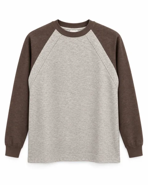 Men's Color-Block Raglan Crewneck Sweatshirt - Style 9129 - alternate view
