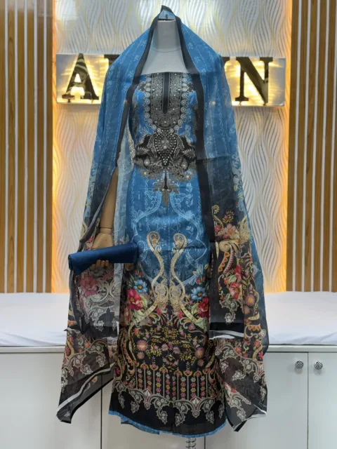 Zam Zam Blue Swan Ornate Multicolor