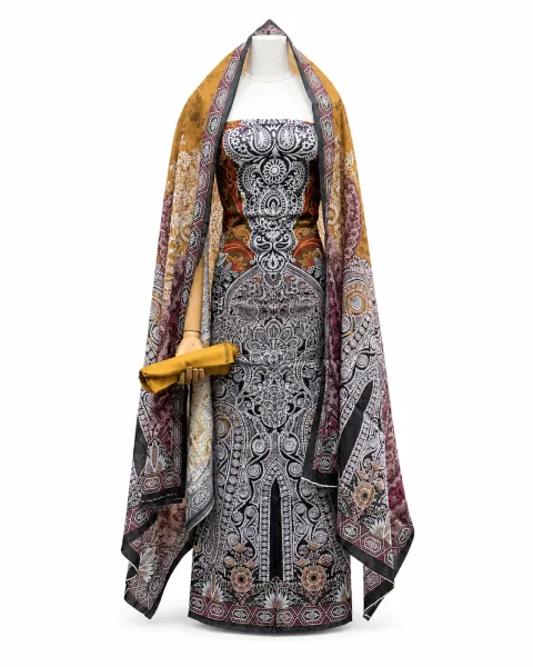 Zam Zam Grey Mauve Mandala Paisley