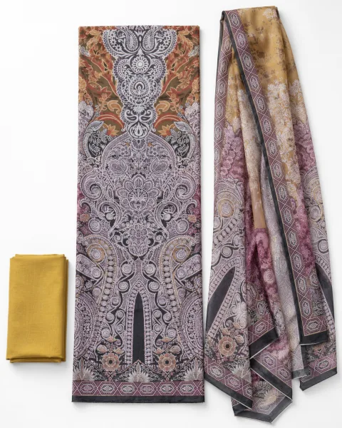 Zam Zam Grey Mauve Mandala Paisley