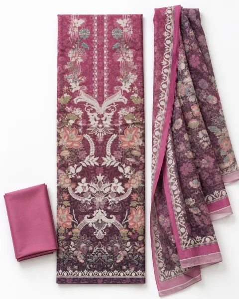 Zam Zam Mauve Ornate Botanical Stripe