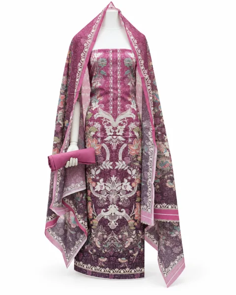 Zam Zam Mauve Ornate Botanical Stripe - বিকল্প ছবি