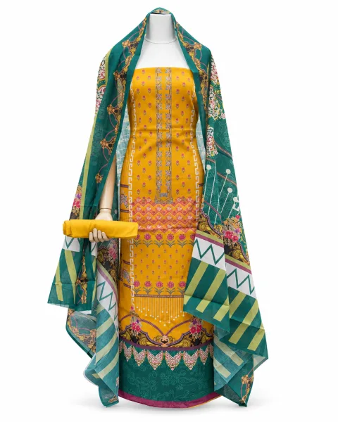 Zam Zam Yellow Booti Green - বিকল্প ছবি