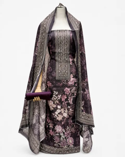 Zam Zam Plum Floral Geometric Neck