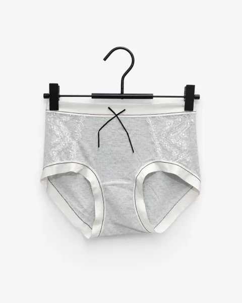 Women's Lace-Panel Ribbed Panty - Style 6773