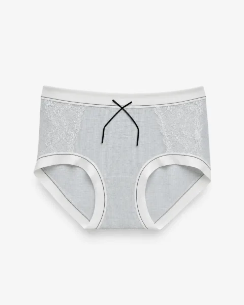 Women's Lace-Panel Ribbed Panty - Style 6773