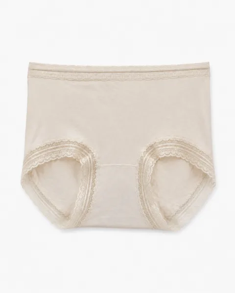 Women's Lace-Trim High-Waist Briefs - Style U80029 - alternate view