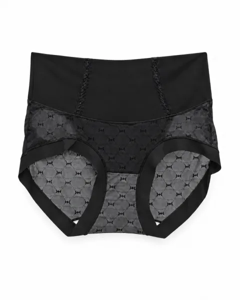 Women's Mesh-Panel High-Waist Briefs - Style 1001