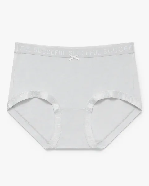 Women's Smooth High-Waist Briefs with Logo Trim - Style 33016