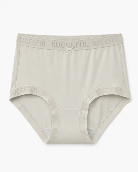 Women's Smooth High-Waist Briefs with Logo Trim - Style 33016 - alternate view