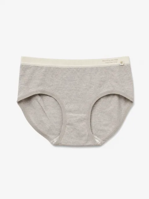Women's 32-Gauge Melange Mid-Rise Briefs with Contrast Waist - Style 2092