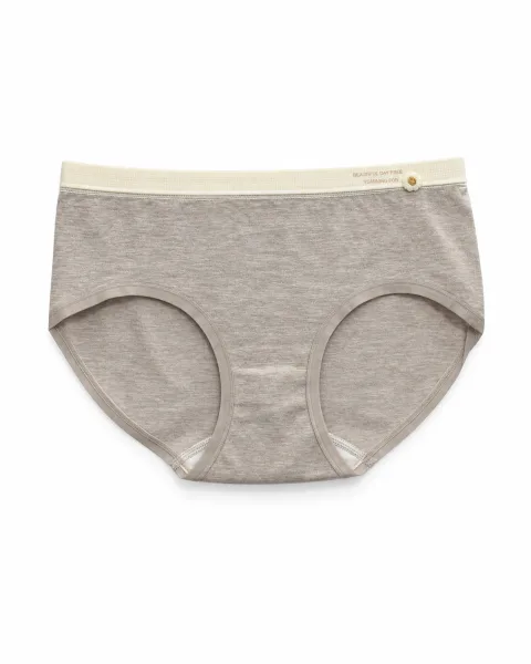 Women's 32-Gauge Melange Mid-Rise Briefs with Contrast Waist - Style 2092