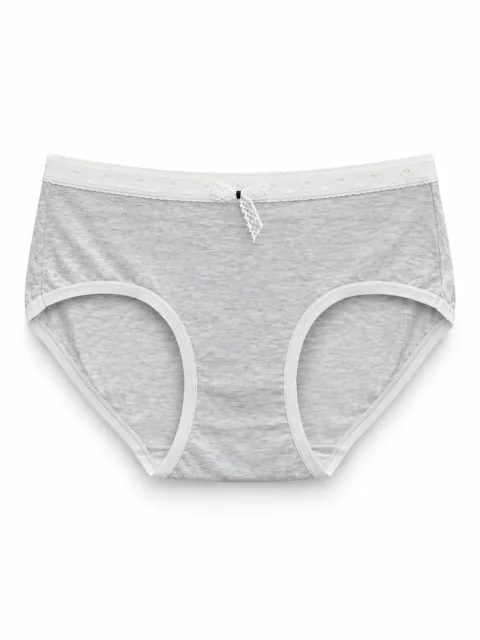 Women's Melange Mid-Rise Briefs with Dotted Waist and Lace Bow - Style 5141 - alternate view
