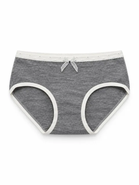 Women's Melange Mid-Rise Briefs with Dotted Waist and Lace Bow - Style 5141