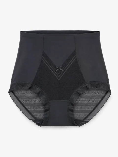 Women's High-Waist Sheer-Mesh Shaping Briefs with V-Panel - Style 1036