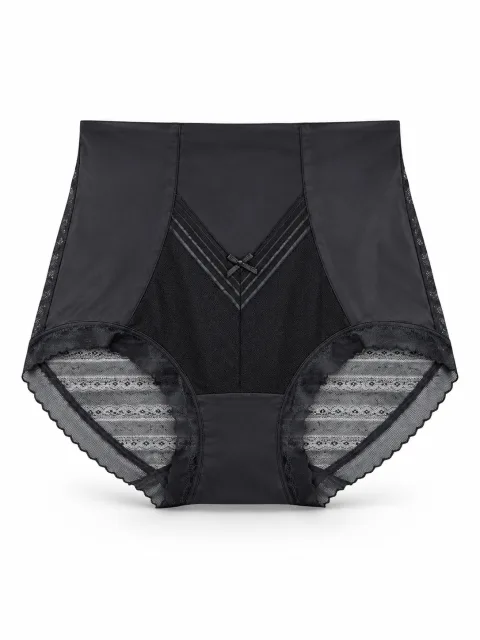 Women's High-Waist Sheer-Mesh Shaping Briefs with V-Panel - Style 1036