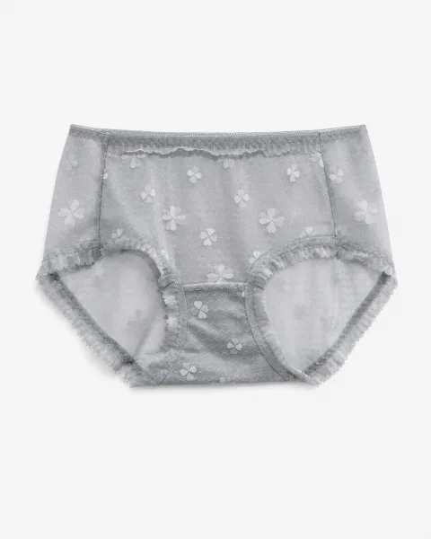 Women's Floral Mesh Mid-Rise Briefs - Style 9502 - alternate view
