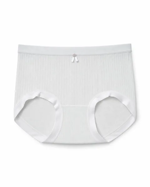 Women's Bow-Detail Ribbed High-Waist Briefs - Style 6621 - alternate view
