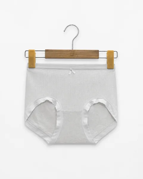 Women's Bow-Detail Ribbed High-Waist Briefs - Style 6621 - alternate view