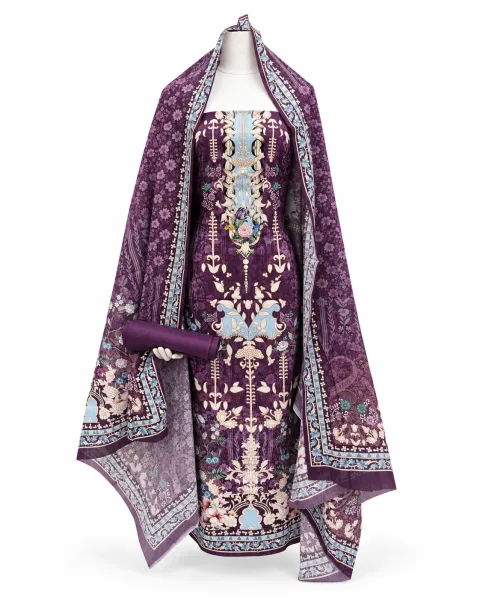 Zam Zam Plum Floral Arabesque - alternate view