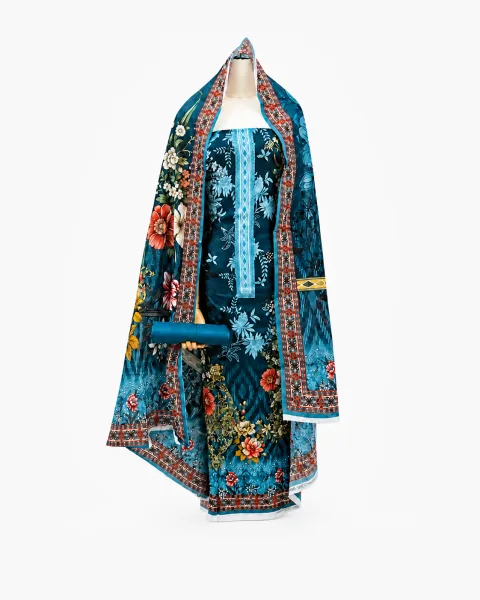 Zam Zam Teal Botanical Lattice