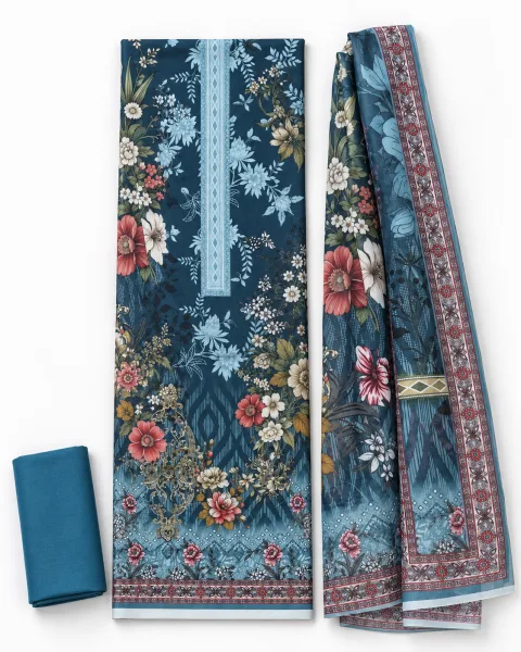 Zam Zam Teal Botanical Lattice