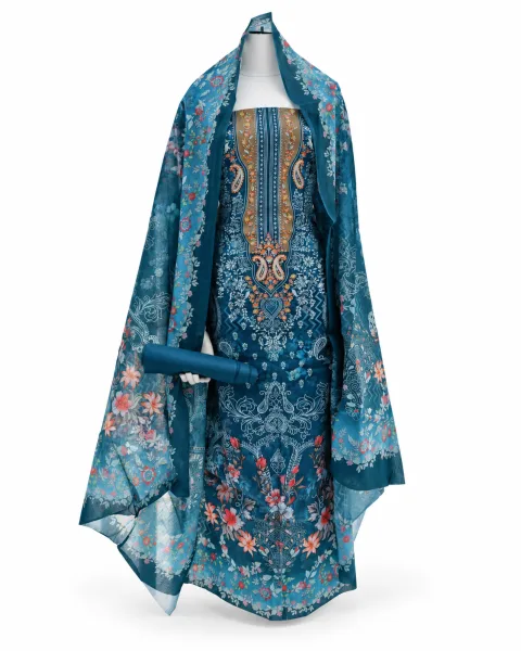 Zam Zam Teal Midnight Garden - alternate view