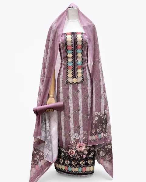 Zam Zam Mauve Striped Hexagon Neck