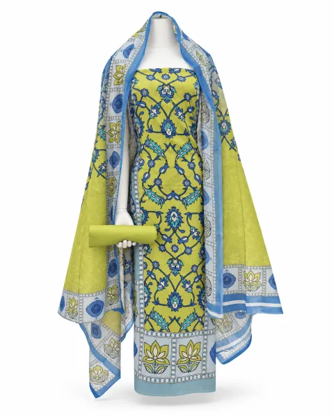 Zam Zam Lime Green Ogee Garden - alternate view
