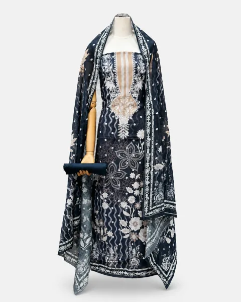 Zam Zam Navy Polka Wave Floral