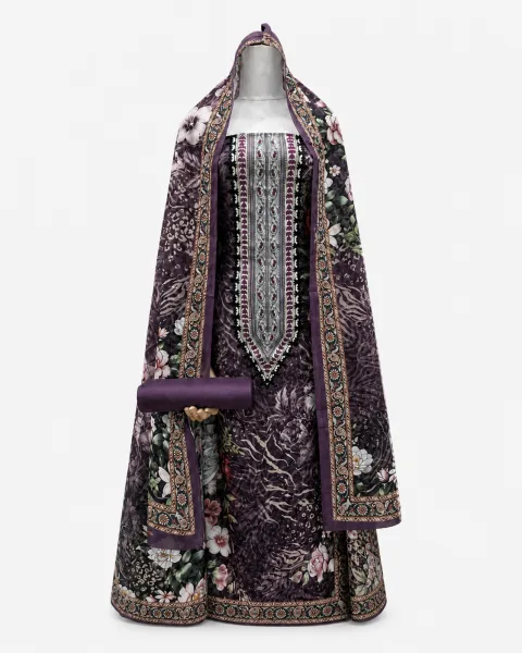 Zam Zam Plum Feather Panel