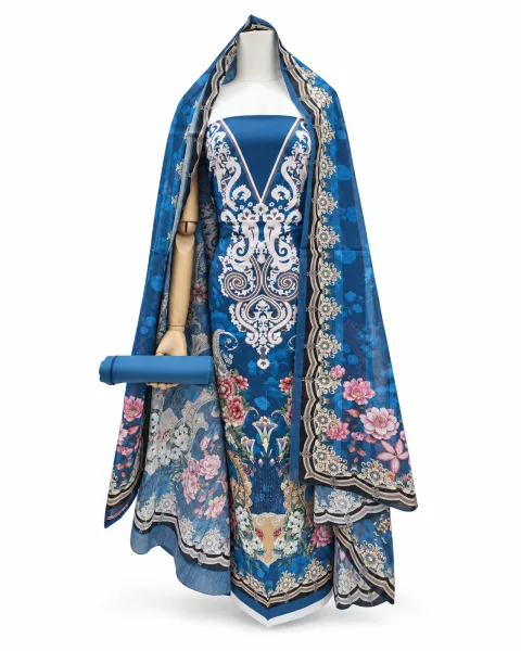 Zam Zam Blue Baroque Vines - alternate view