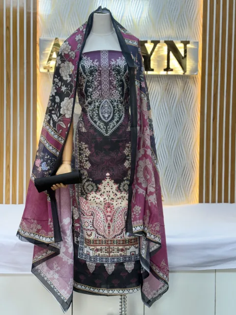 Zam Zam Magenta Plum Damask Navy
