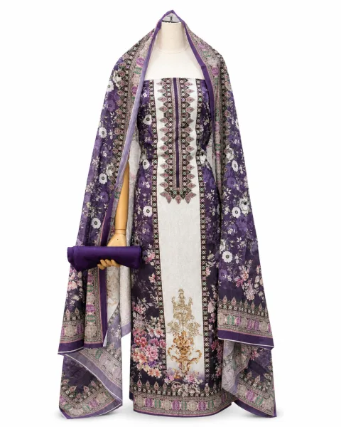 Zam Zam Purple White Bordered Panel