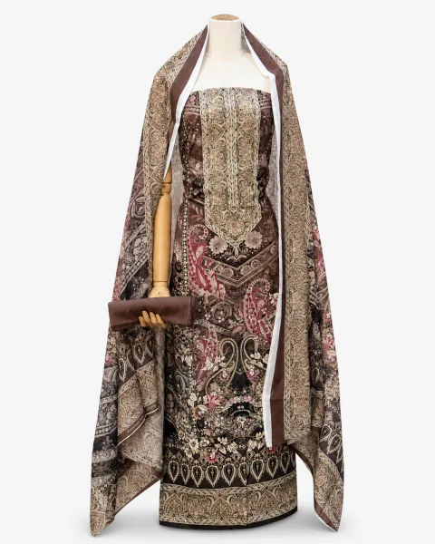 Zam Zam Brown Cream Paisley Ornate