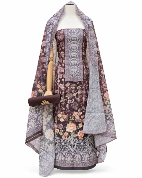 Zam Zam Mauve Brown Floral Lace - বিকল্প ছবি