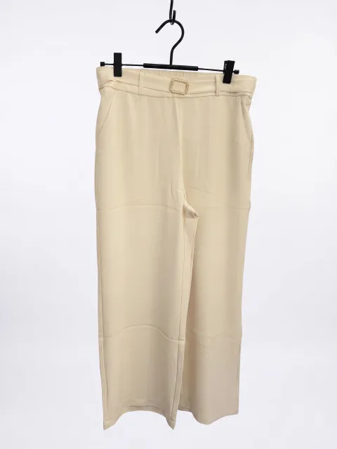 Trend Soft Beige Floor-Length Trousers